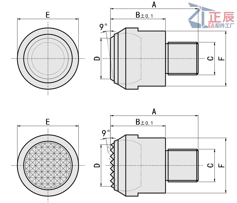 Schwenkklemmschraube glatter Kugelkopf Bolzenschraube PT50 PT51 