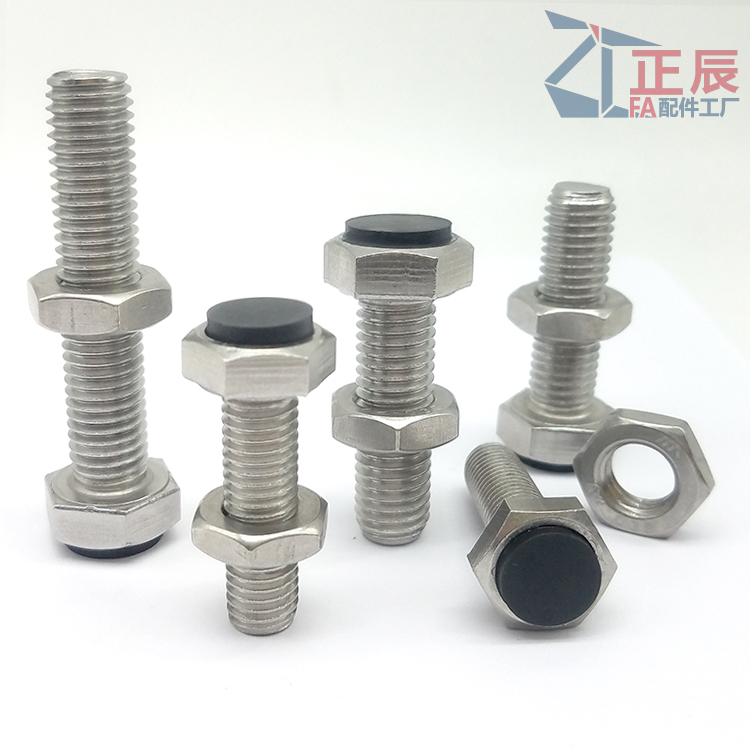 Anschlagbolzen mit Puffern, gerade Standardform, UST SUST LUST PUST PSST