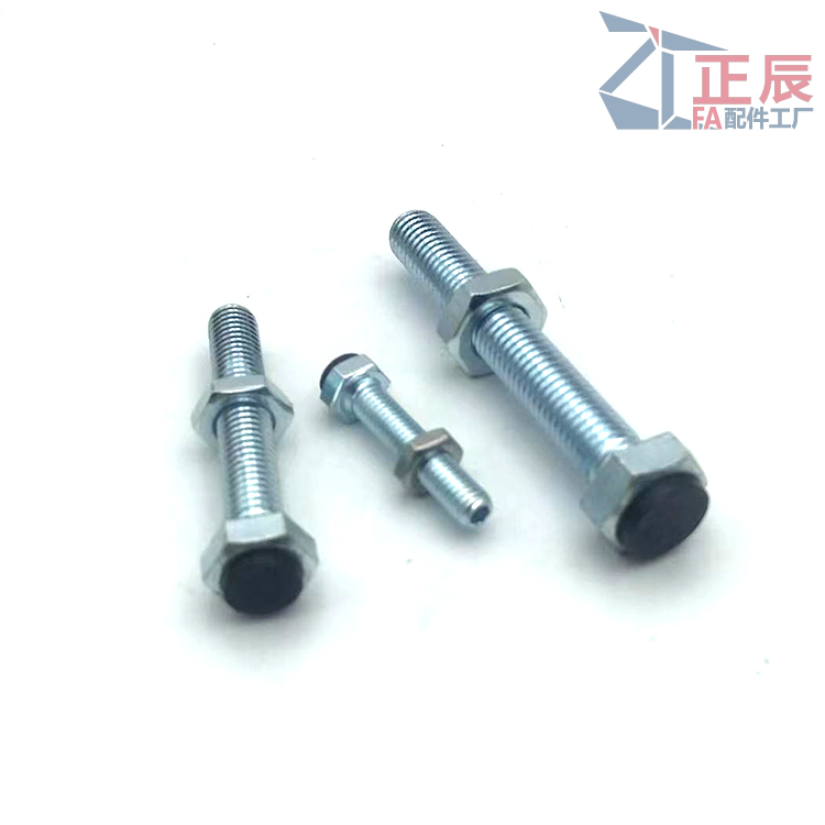 Anschlagbolzen mit Puffern, gerade Standardform, UST SUST LUST PUST PSST