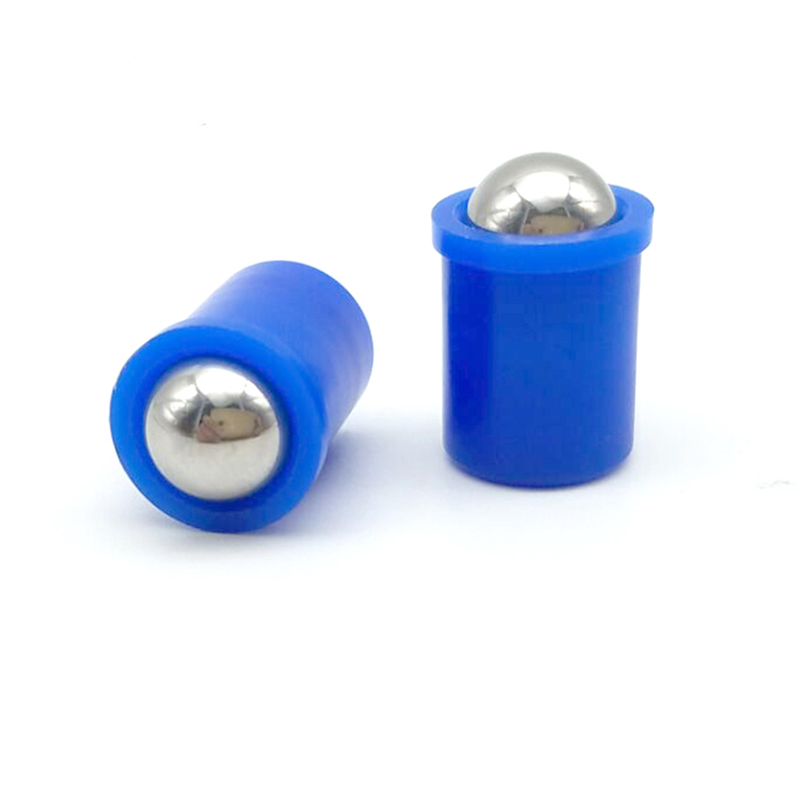 Kurze, glatte Press-Fit-Kugelstößel mit Kragen und blauer Kugel