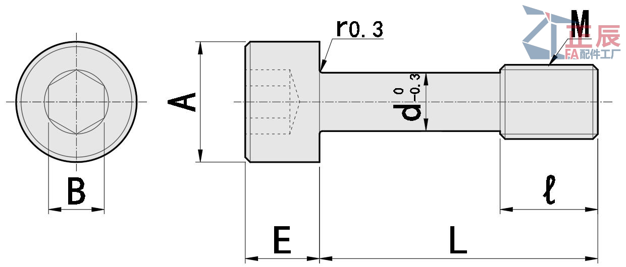 Unverlierbare Edelstahlschrauben mit Innensechskant und konfigurierbarer Länge GUTB