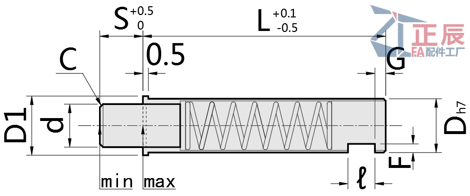 Mikro-Federkolben-Stellschraube, flache Nase MPFLT5-4