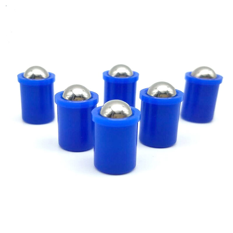 Kurze, glatte Press-Fit-Kugelstößel mit Kragen und blauer Kugel