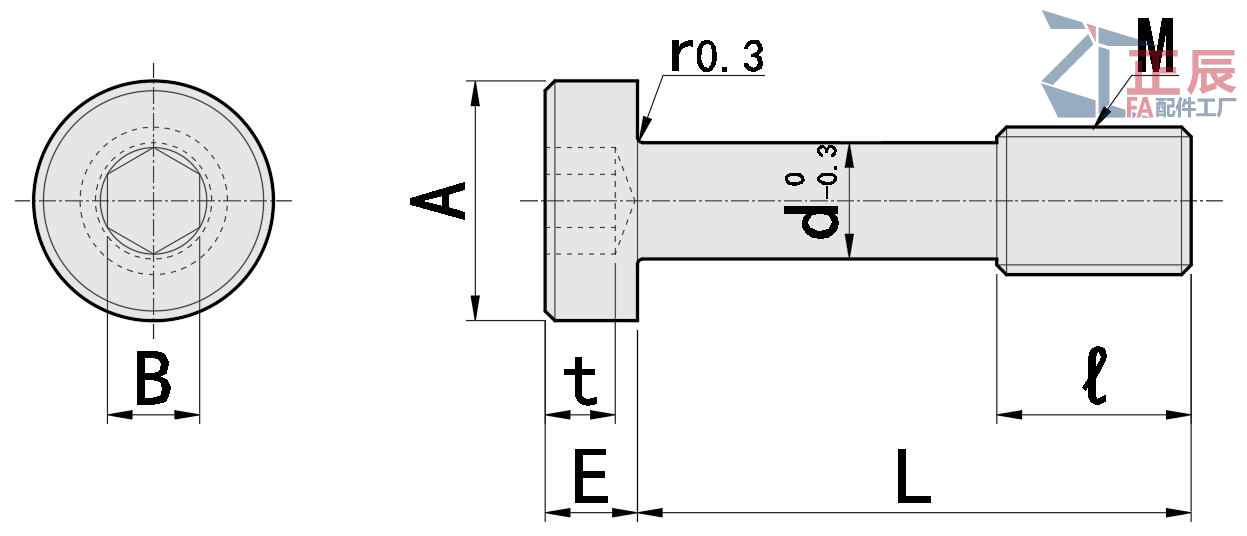 Unverlierbare Edelstahlschrauben mit niedrigem Kopf und Sechskantantrieb GUTBT