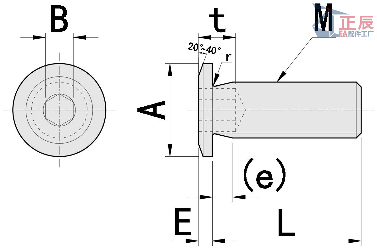 Ultraflache Innensechskantschraube CBSTSR M2-M6