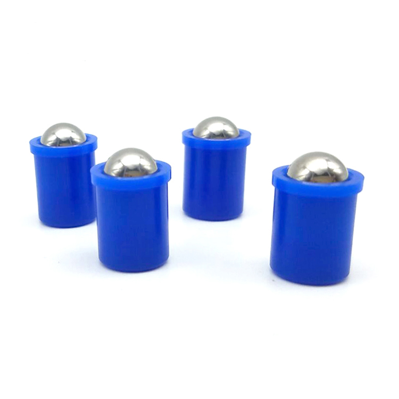 Kurze, glatte Press-Fit-Kugelstößel mit Kragen und blauer Kugel