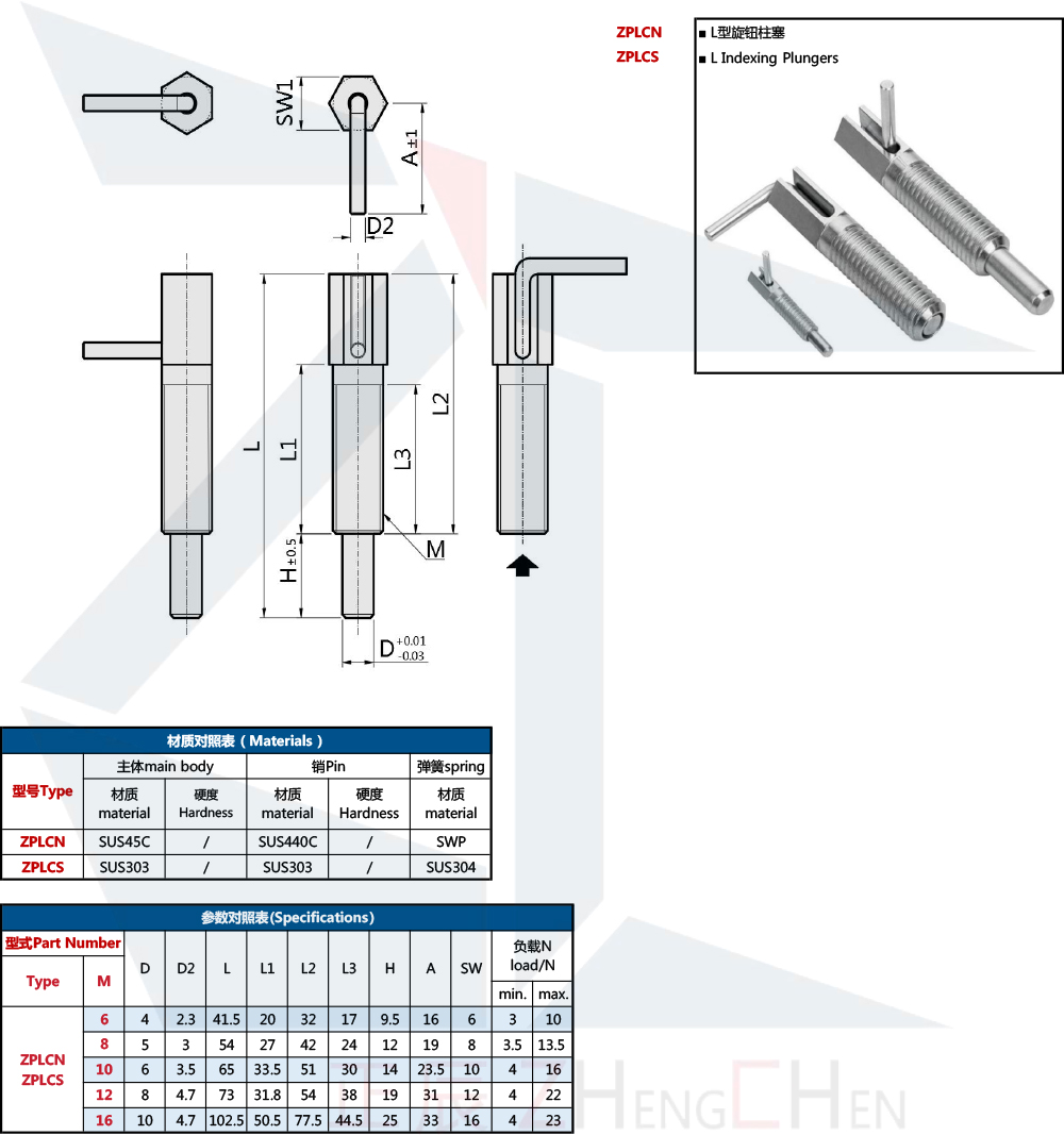 Rastbolzen mit L-Griff