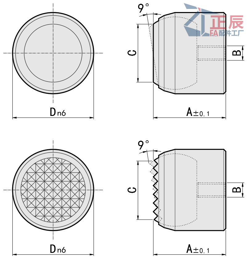 Glatte Kugelkopfschraube PT52 PT53